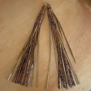 Handmade leather fringe earrings